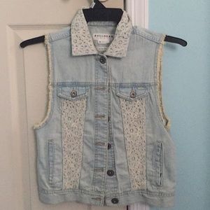 Bullhead Denim Vest with Lace